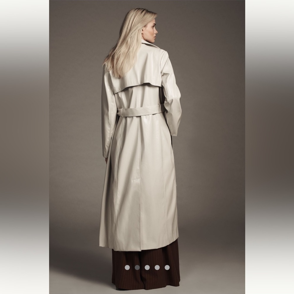 Anthropologie NWT High-Shine Trench Coat size 12. - Picture 4 of 9